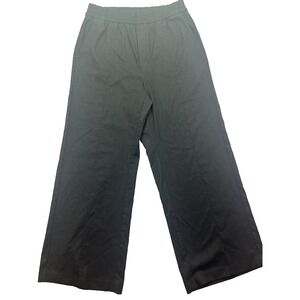 Gap Women's Sz L Fits 31" Black High Waisted Wide Leg Pull‎ On Pants Viscose